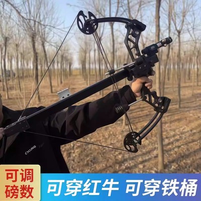 毒蛇秃鹰新款50连发复合弓箭全金属弹弓成年人专用高精度式打钢珠