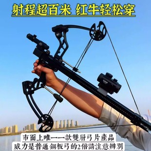 毒蛇秃鹰新款50连发复合弓箭全金属弹弓成年人专用高精度式打钢珠