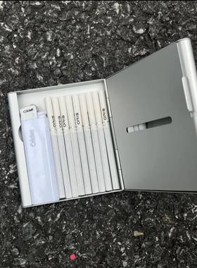 网红手工粗支烟盒翻盖简约纯色铝合金高颜值光面便携多功能送男友