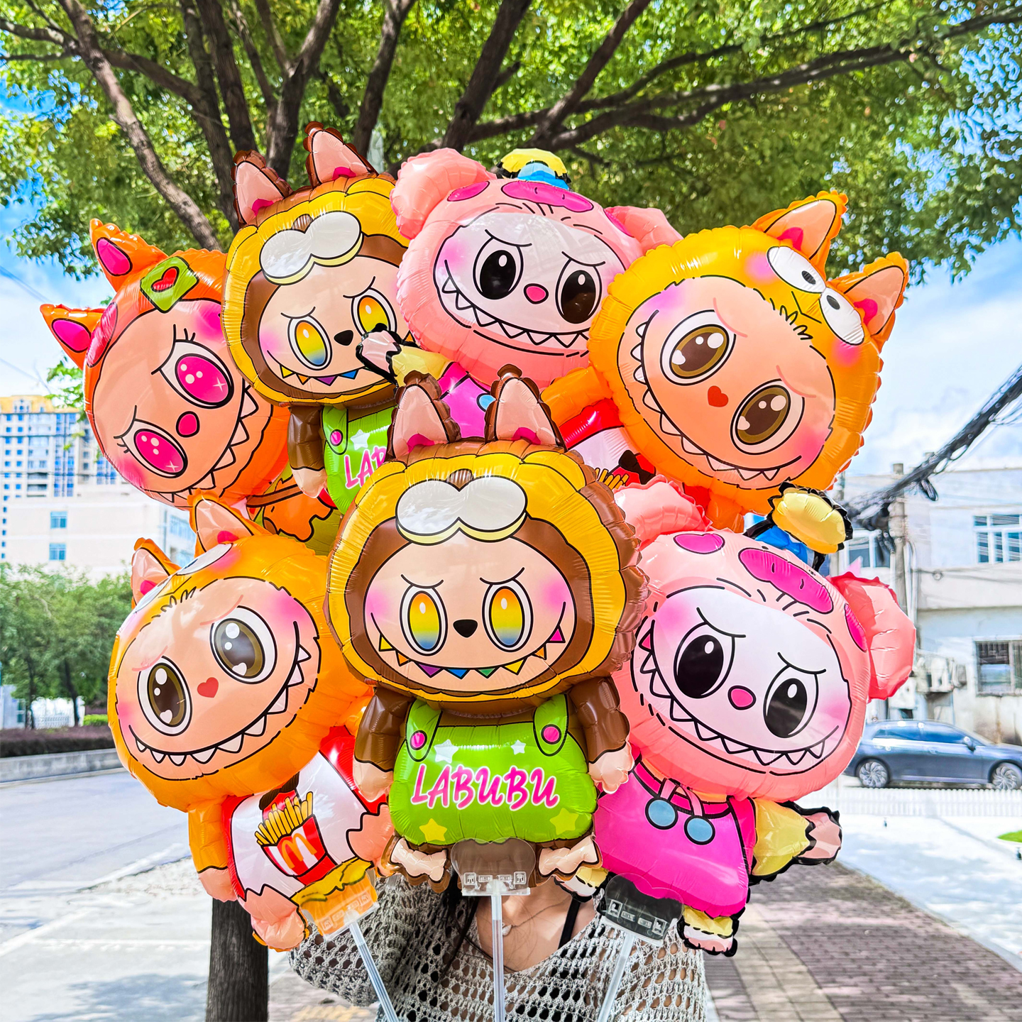 新款拉布布夹片手持气球摆摊夜市儿童生日卡通玩具幼儿园活动礼品