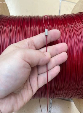 304丝绳11.5234568mm粗晾衣绳包塑软细钢丝绳不锈钢红色晾衣绳子