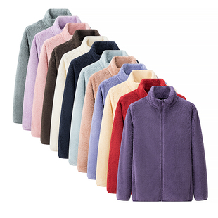 上衣女加厚保暖珊瑚绒双面长绒外套 摇粒绒短款 优质女装 2025秋冬季