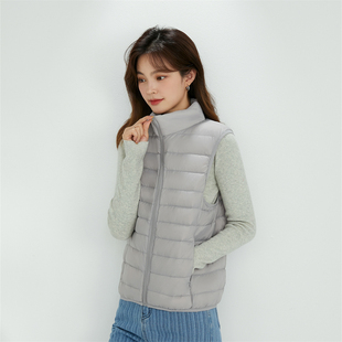 优质轻薄羽绒马甲女2025新款 羽绒服马夹保暖冬 白鸭绒背心内胆薄款