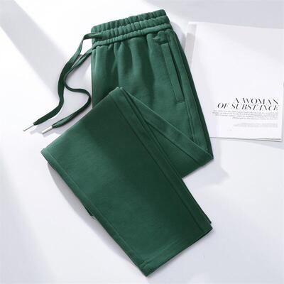 优质2025新款100%纯棉重磅纯棉常规卫裤女休闲裤高腰全棉舒适女裤