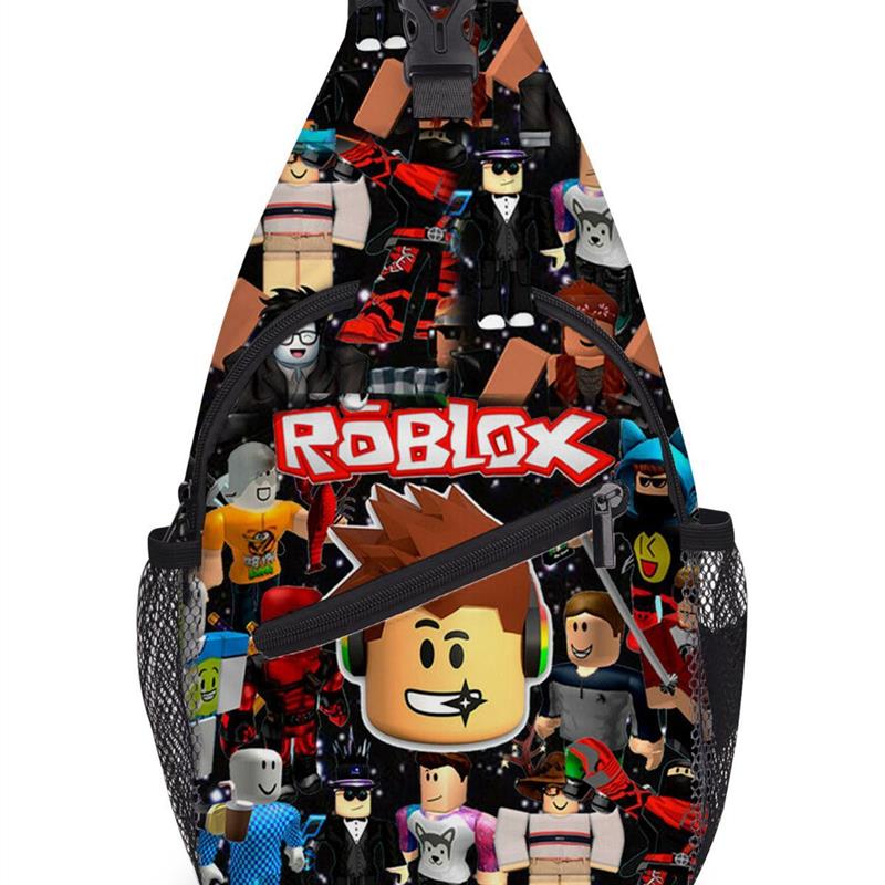 现货ROBLOX罗布乐思中小学生斜挎腰包男潮流小挎包户外旅游胸包