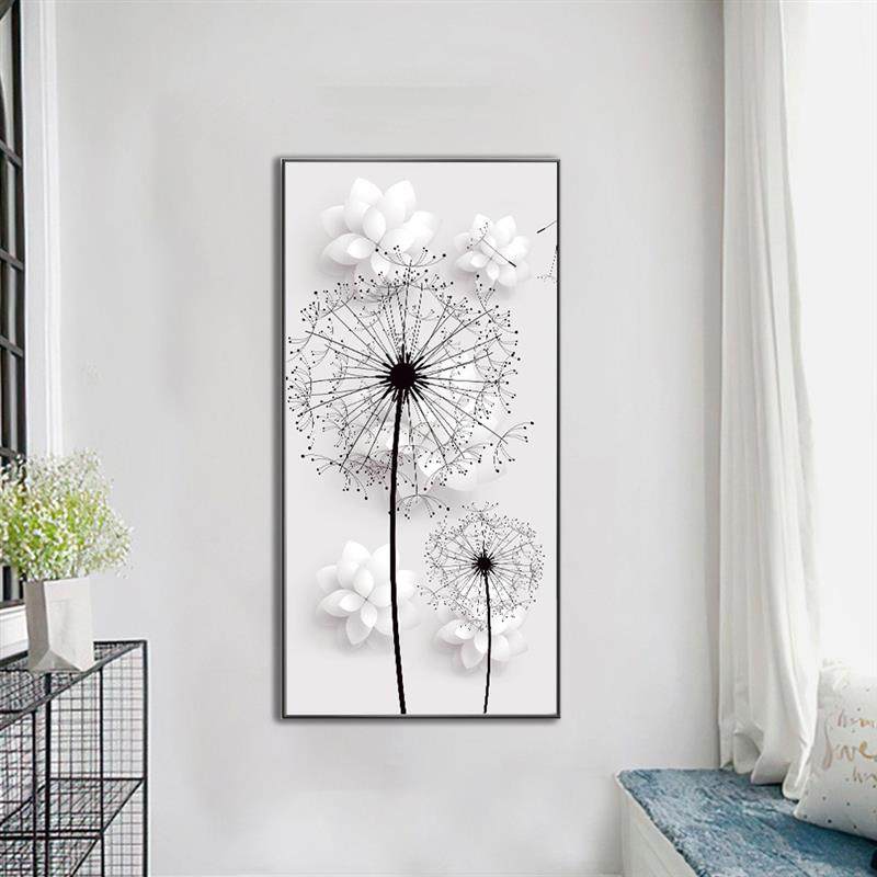 跨境新款简约蒲公英花瓣帆布画客厅卧室背景墙面装饰框油布画芯,家居饰品,现代装饰画,淘宝优惠券,粉丝福利购,淘宝优惠卷