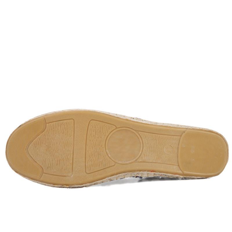 厂家直销春季时尚新款麻底鞋男女草编鞋渔夫一脚蹬帆布懒人鞋