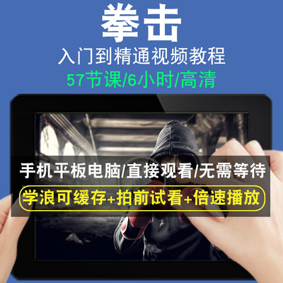 拳击零基础入门到精通视频教程步伐步法沙袋防守闪躲近战反制教学课程全套网在线课程自学新手0基础实战培训进阶案例网课素材源文