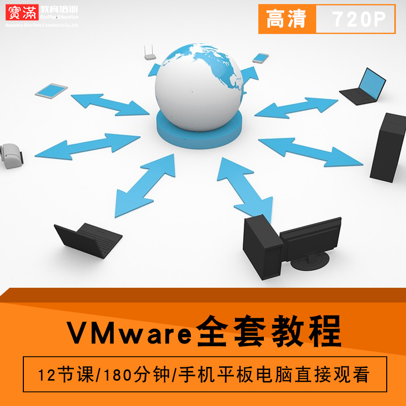 VMware零基础入门到精通视频教程虚拟机软件教学全套网课程在线课程自学新手0基础实战培训进阶案例网课素材源文件快速掌握