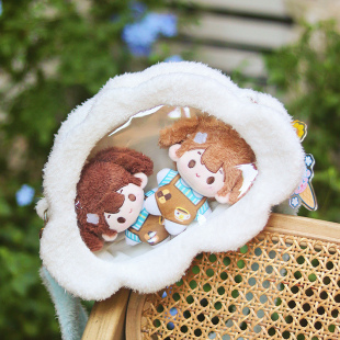 禧乐萌云朵包娃包10cm棉花娃娃外出包透明斜挎溜娃包可爱mini痛包