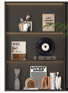 现代轻奢高级感电视柜摆件客厅壁柜书柜音乐主题小众艺术软装摆设