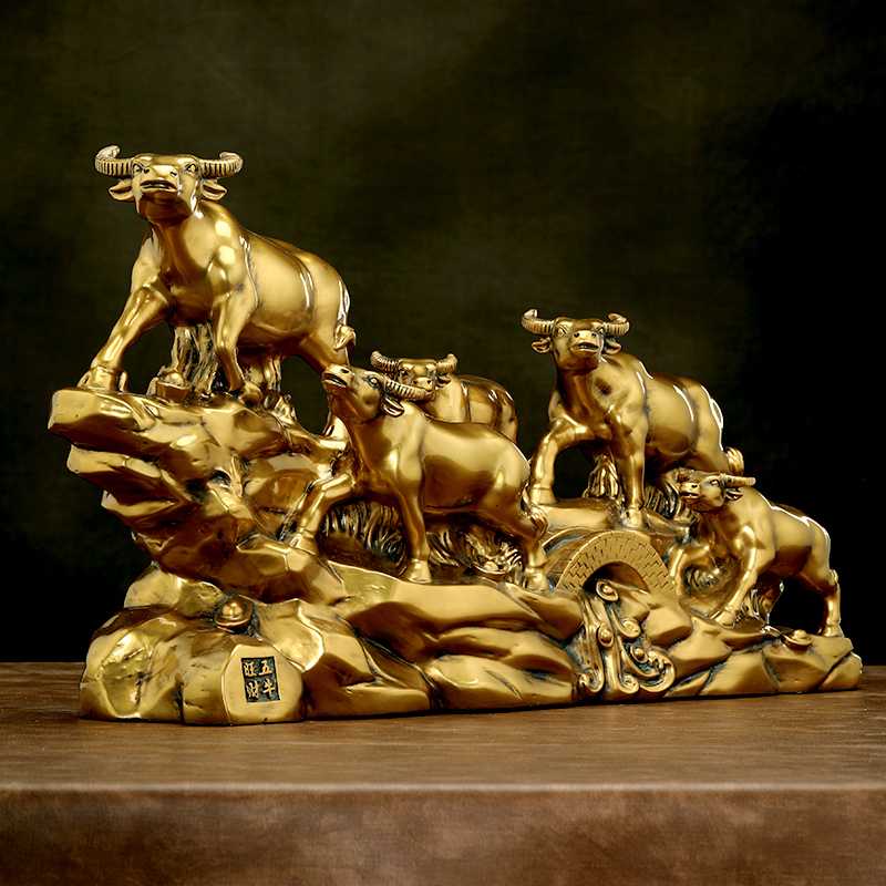 五牛生肖牛摆件招财客厅办公室酒柜十二生肖装饰公司开业礼品