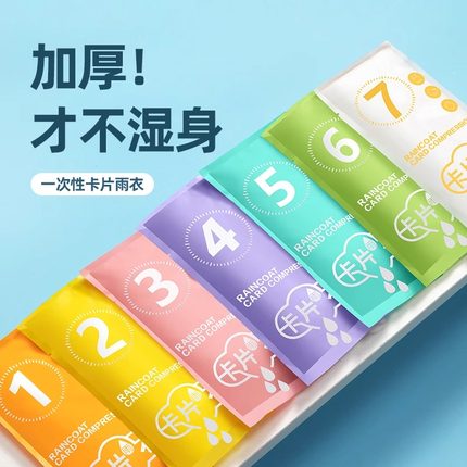 卡片一次性雨衣儿童成人外穿加厚套头长款全身防暴雨压缩便携雨披