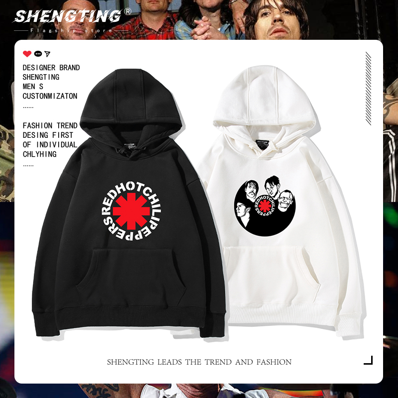 红辣椒RHCP乐队卫衣男连帽春秋加绒嘻哈时尚欧美摇滚乐队上衣服潮