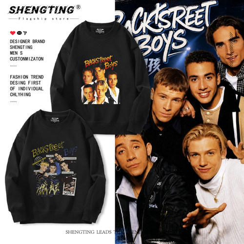backstreet boys后街男孩乐队圆领卫衣男女秋冬加绒复古百搭上衣