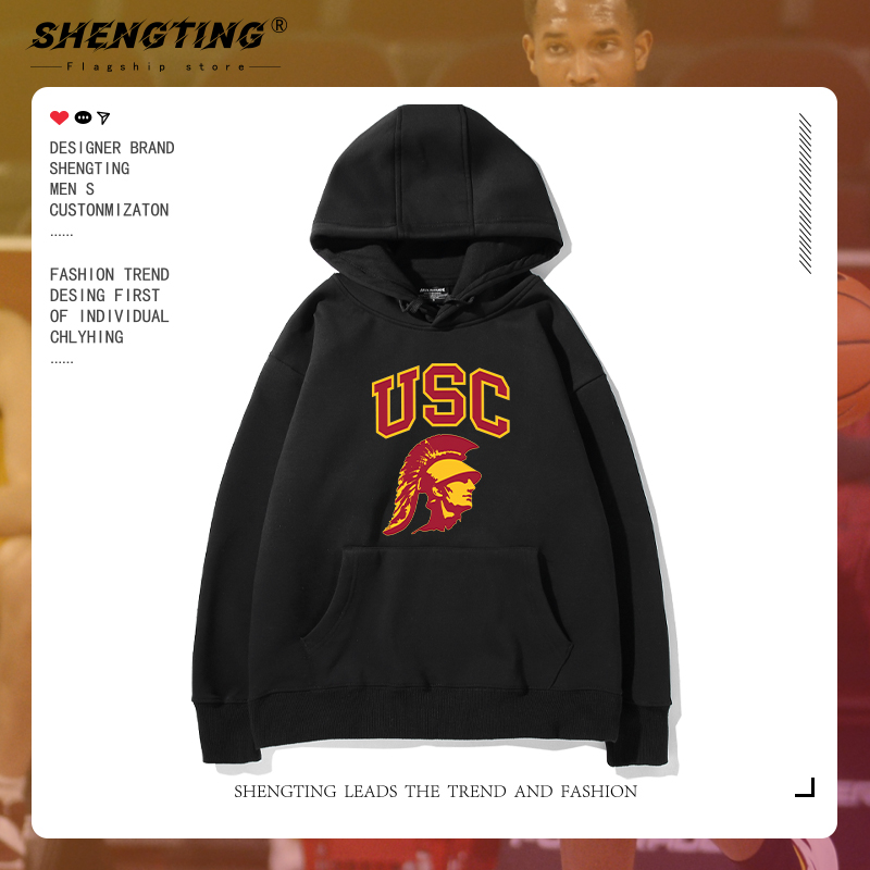 篮球名校南加州大学USC连帽舒适加绒卫衣 加利福尼亚大学男女上衣