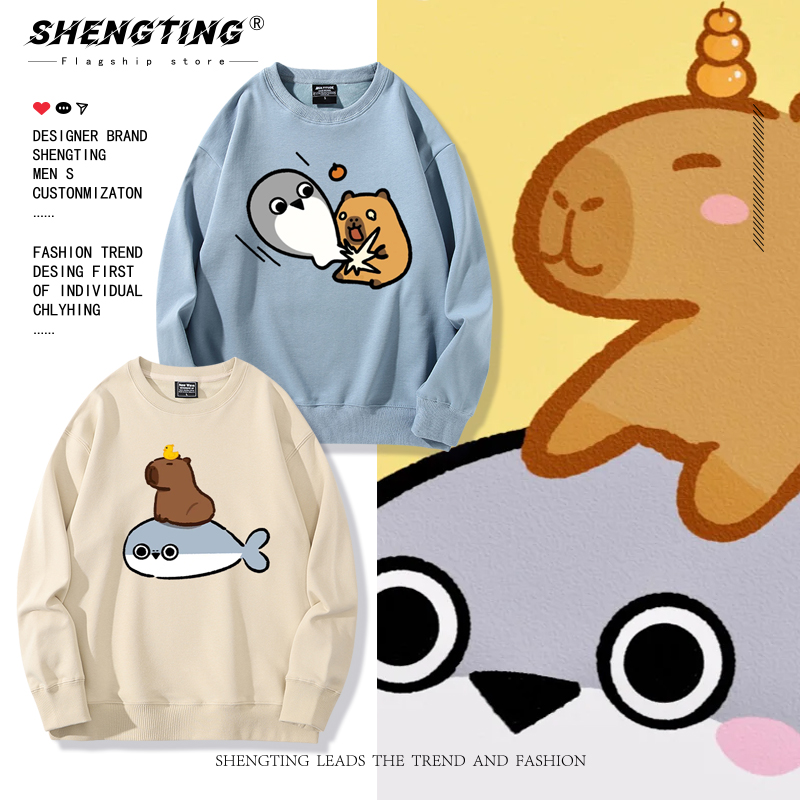 宽松卡通动漫周边秋冬加绒衣