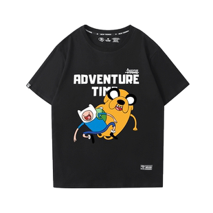 AdventureTime探险活宝周边探险时光短袖男纯棉阿宝与老皮动漫t恤