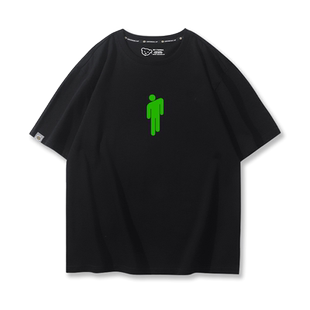 Billie Eilish碧梨小人周边短袖男女T恤夏季纯棉宽松休闲联名上衣