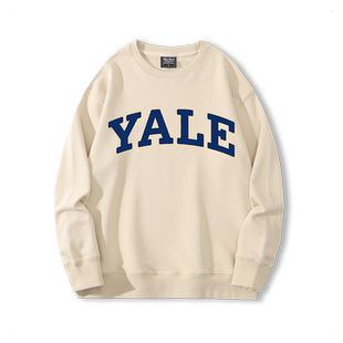 美国耶鲁大学YALE圆领卫衣男女留学生校服常春藤秋冬宽松百搭外套