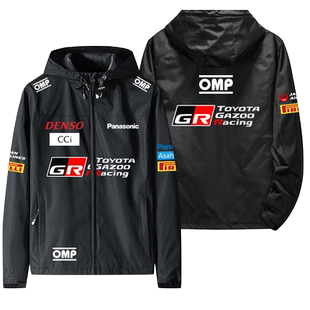 TOYOTA丰田车队GR赛车服连帽夹克男防风冲锋衣机车服衣服骑行外套