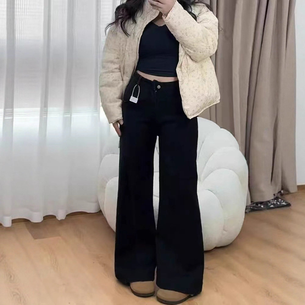 特大码喇叭裤子梨型身材粗腿宽胯显瘦大码女装胖mm黑色微喇牛仔裤,女装/女士精品,大码裤装,淘宝优惠券,粉丝福利购,淘宝优惠卷