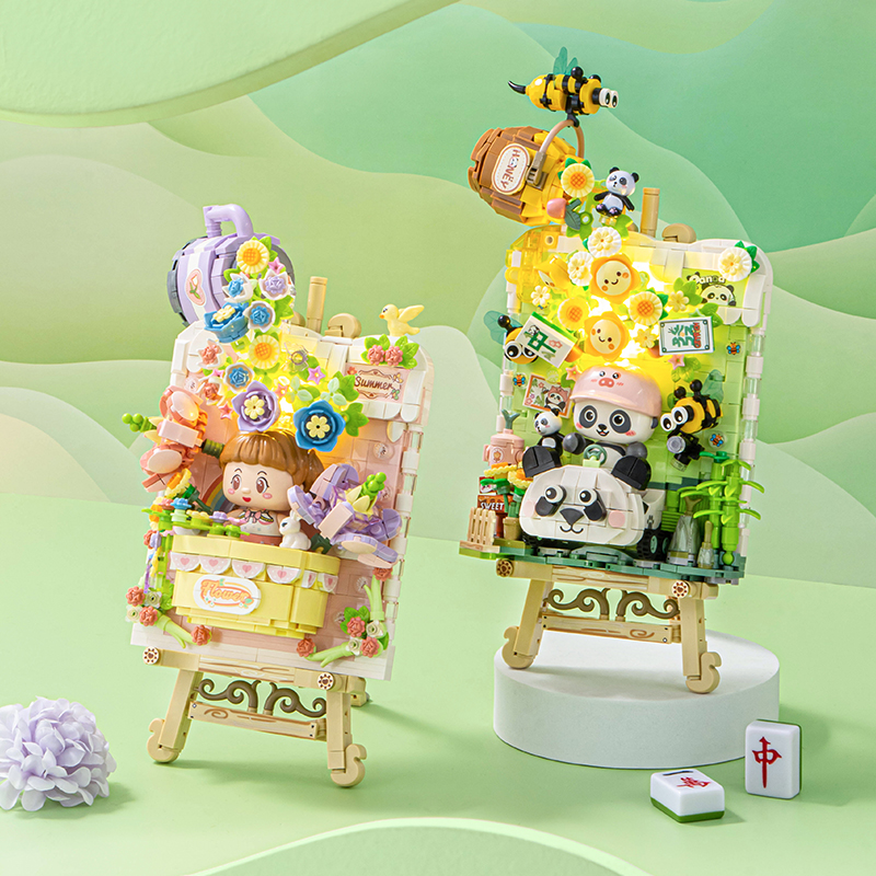 俐智LOZ积木立体画熊猫蜜