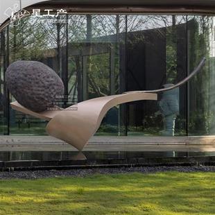 园林景观入口水景仿真石头金属小区楼盘售楼处大型摆件装饰雕塑