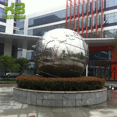 校园不锈钢地球雕塑工厂销售学校校训文化景观圆球标志