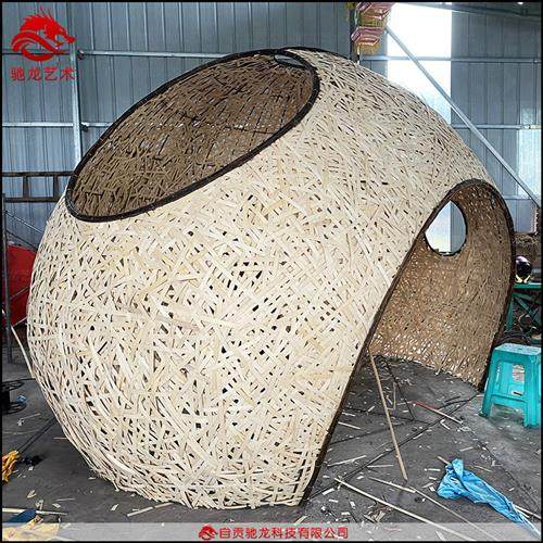 大型藤球定制蛋形藤编造型装置室外真竹编艺术造型雕塑装置制作,特色手工艺,其他特色工艺品,淘宝优惠券,粉丝福利购,淘宝优惠卷