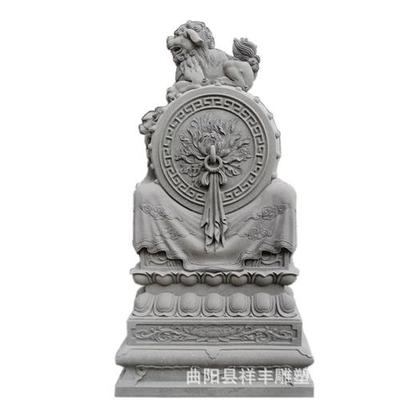 石雕仿古门墩庭院酒店门口汉白玉抱鼓石一对小象石狮摆件厂家供应