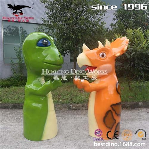 新品玻璃钢卡通三角龙腕龙室外摆件纯手工艺品塑模模型