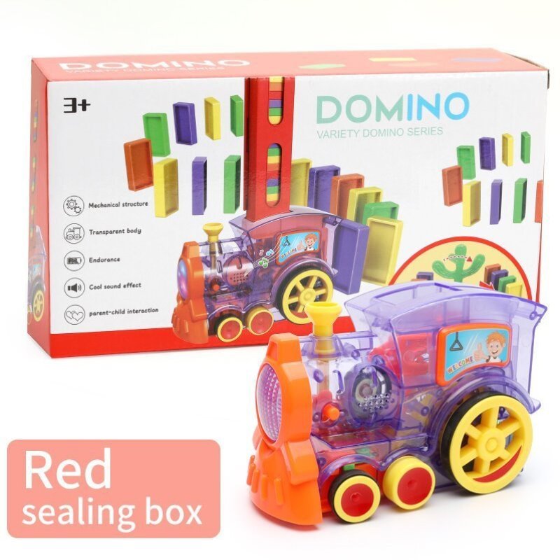 自动火车电动放牌网红男孩儿童多米诺骨牌3玩具女孩岁积木益智小4