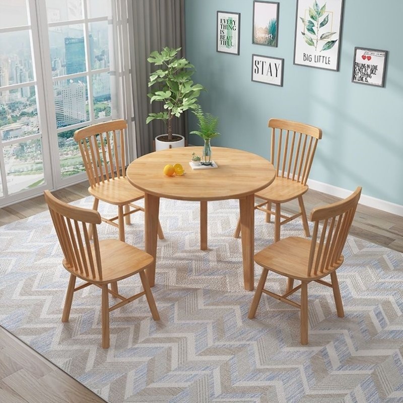 简约全北欧咖啡家用洽谈实木小圆组合圆形小户型桌0.8餐桌米桌椅,住宅家具,岩板餐桌,淘宝优惠券,粉丝福利购,淘宝优惠卷