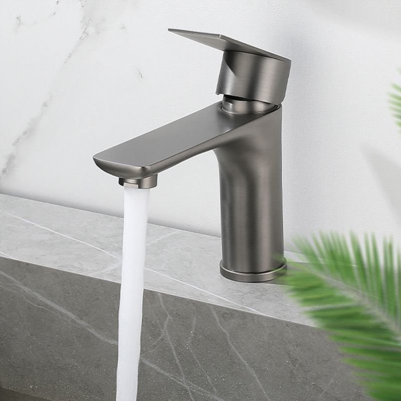 冷热水台盆面盆水龙头卫生间不锈钢洗手盆洗面盆灰色龙头枪洗脸盆