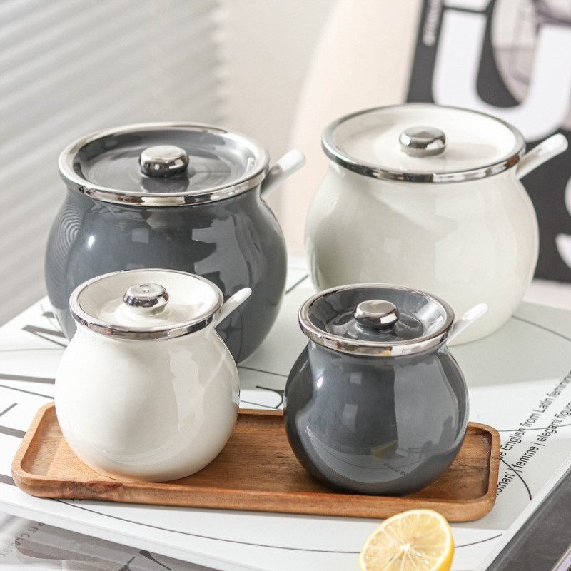 大容量荤油辣椒油猪清新收纳辣子酱油罐油罐盐罐猪10容器斤耐高温