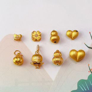 s925银镀金爱心葫芦四叶草蝴蝶配件铃兰花南瓜吊坠手链项链DIY