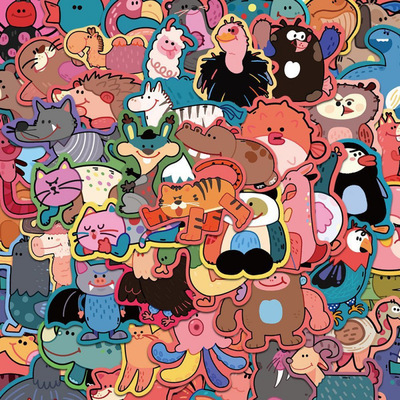 复古可爱动物园贴纸行李箱手账