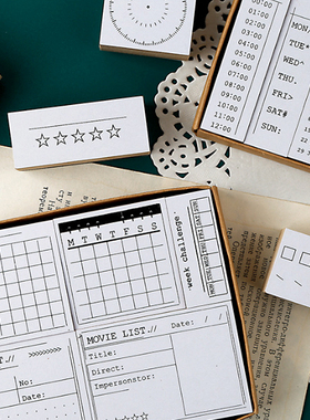 手帐时间规划印章打卡记录日期时间轴TODO清单周计划日历月历印章