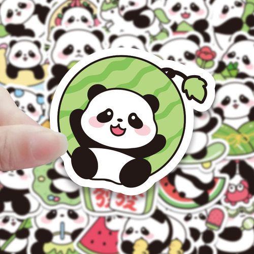 可爱大熊猫贴纸手账手机卡通创意