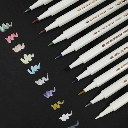 斯塔金属珠光软头笔毛笔记号笔