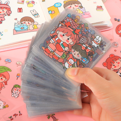 300张手账贴纸套装手杖ins风少女心便宜100张手账本防水透明水杯