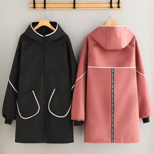 高端大气上档次围裙加绒加厚防水围裙有袖羽绒服罩衣成人女冬季厨