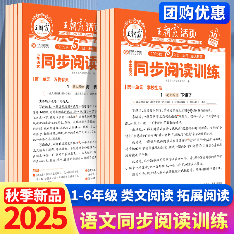 2025新版王朝霞活页同步阅读理解