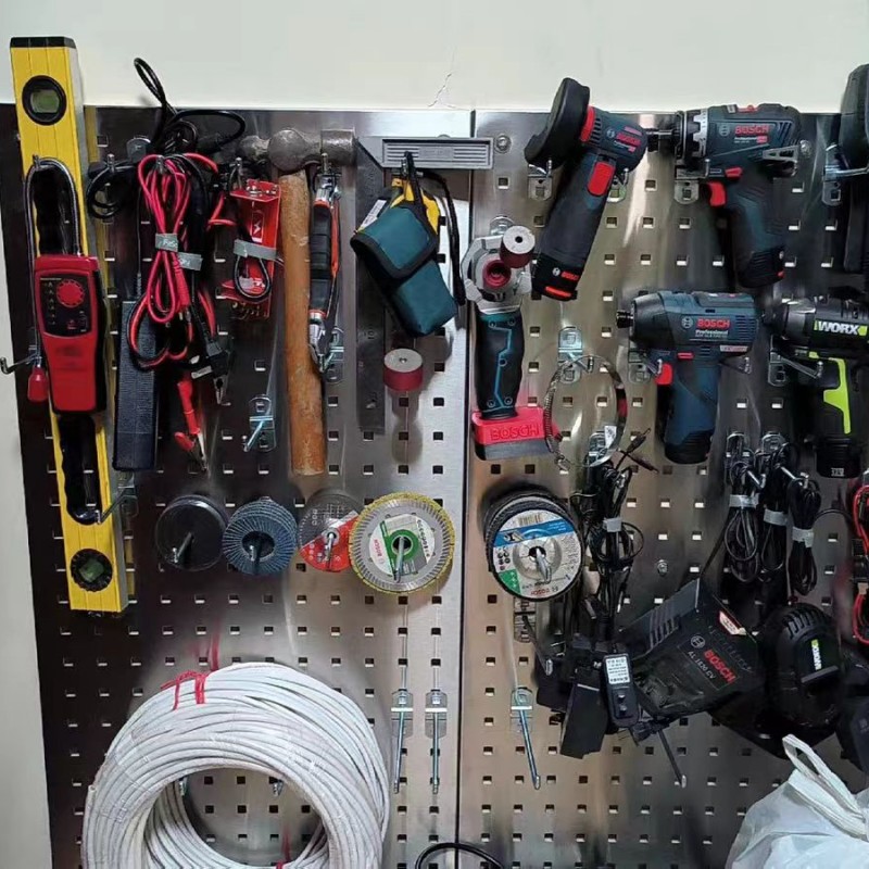 304不锈钢洞洞板烘焙置物架定制方孔五金工具厨房防水挂板挂架