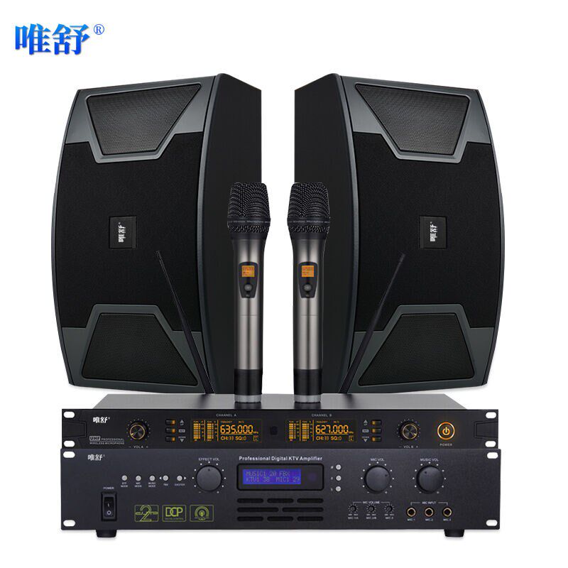唯舒K-100音响套装组合家庭影院KVT家用唱歌卡拉OK卡包全套10吋音
