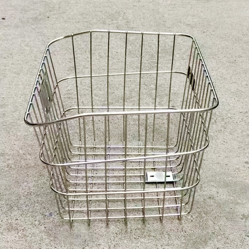 201不锈钢无盖实心中号车筐车篮子车篓子箩筐电动自行车前后安装