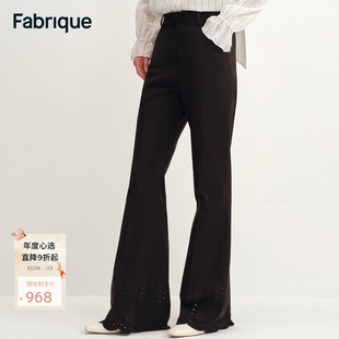 子女夏薄款 Fabrique镂空刺绣花边微弹喇叭休闲裤 裤 长裤 2025年秋季