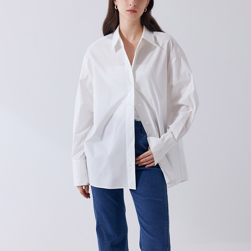 Fabrique宽松廓形刺绣防晒衬衫图片