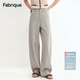 子休闲宽松长裤 裤 女 灰卡其浅色纯棉阔腿牛仔裤 Fabrique